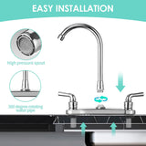 NEW RV Non-Metallic Kitchen Faucet Two Handle-High Arch-8"-360 Swivel Replace for Motorhomes, Travel Trailers, Campers (8"HIGH Arch), Chrome