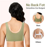 NEW Hiufer Lily Bras for Older Women Front Close Wireless No Wire Padded, Lily Zero Feel Lace Full Coverage Front Closure Bra, Beige, Fits XL/1X