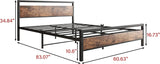 NEW IN BOX Retails $200, BOFENG Queen Size Bed Frames with Wood Headboard and Footboard, Heavy Duty Platform Bed Frame with Storage No Box Spring Needed Queen Mattress Foundation, Strong Steel Slats, Noise Free, Queen Size