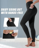 NEW Polygon Yoga Pants for Women, High Waisted Leggings with Pockets, Tummy Control Non See Through Workout Pants, Black, Sz XL