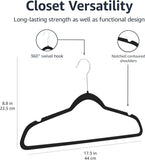 NEW Amazon Basics Velvet Suit Hangers - 19-Pack, Black