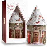 NEW Giftcraft House Lantern with Cardinals and Santa, 8.46 inches, Paper, Plastic, LED, Christmas, Home Décor, Holiday Tradition