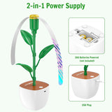 NEW Fly Fan for Tables, Flowerpot Quads Design, Indoor&Outdoor Use, Hanging or Tabletop Placement, Food Fans for Camping, Picnic, USB&Battery Powered (4 Packs）
