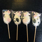 NEW Cow Candy Lollipops - (20g Large) 12 Suckers Individually Wrapped Pops - Great for Cow Party Favors - Farm Candy - Super Cute for Baby Shower Decorations - Barnyard Candy Bags