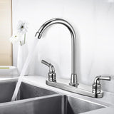 NEW RV Non-Metallic Kitchen Faucet Two Handle-High Arch-8"-360 Swivel Replace for Motorhomes, Travel Trailers, Campers (8"HIGH Arch), Chrome