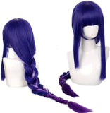 NEW Anime Cosplay Wig for Applies to Genshin Impact Raiden Shogun Baal Purple Mixed Color Long Ponytail Hair Modeling Party Dress Up Wig Heat Resistant Synthetic Hair + Wig Cap