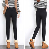 NEW Cat Print Casual Warm Winter Solid Pants, Winter Leggings for Women Fleece Lined, Soft Clouds Fleece Leggings, Black, Sz L