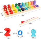 NEW Aomola Montessori Toys for Kids, Wooden Fishing Game Sorting Puzzles Toys, Education Toy Gift