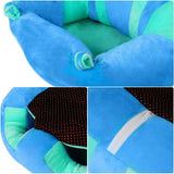 NEW SeaISee Baby Support Seat Sofa Plush Soft Animal Shaped Baby Learning to Sit Chair Keep Sitting Posture Comfortable for 3-16 Months (Green & Blue)