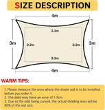 NEW Retails $120, MeetYr Life LED Light up Shade Sail 6.5'x10' Rectangle Outdoor Awning Rectangle Heavy Duty Permeable Shade Fabric for Outdoor Patio Garden Backyard (6.5x10Ft, Ivory/Off-White)