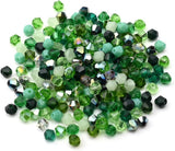 NEW Mixed Color Series 4MM Bicone Glass Beads Faceted Crystal Spacer Bead DIY Bracelet Necklace Clothing Accessories Material 200Pcs, Green