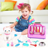 NEW Aomola Pet Care Pretend Veterinarian Toy with interactive kitten, cage & accessories