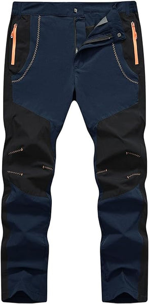 NEW TBMPOY Men's Outdoor Hiking Work Pants Quick Dry Water Resistant Lightweight Mountain Fishing Pants Zipper Pockets, Navy, 30-inch Waist