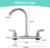 NEW RV Non-Metallic Kitchen Faucet Two Handle-High Arch-8"-360 Swivel Replace for Motorhomes, Travel Trailers, Campers (8"HIGH Arch), Chrome