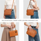 NEW BLACK Gpmsign Crossbody Bag, Gpmsign-Fashion Anti Theft Leather Bag, PU Leather Shoulder Bags and Clutches, 3 Layer Crossbody Leather Shoulder Bag
