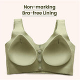 NEW Hiufer Lily Bras for Older Women Front Close Wireless No Wire Padded, Lily Zero Feel Lace Full Coverage Front Closure Bra, Beige, Fits XL/1X