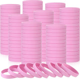 NEW Retails $40, Liliful 100 Pcs Silicone Rubber Wristbands Rubber Wristband Bracelet Bands for Silicone Wristbands for Women Men (Pink)