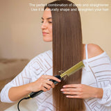NEW Hot Comb Hair Straightener, 2-in-1 Temp Adjustable Electric Heating Comb for Curling Hair, Portable Unisex Anti-Scald Hair Comb, Aluminium Alloy Electric Hot Comb for Wigs Beards (Has Euro & US/CDN Plugs)