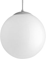 NEW Progress Lighting P4403-29 Opal Cased Globe Light Provides Evenly Diffused Illumination White Cord, Canopy and Cap, Satin White, Retails $139