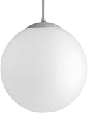 NEW Progress Lighting P4403-29 Opal Cased Globe Light Provides Evenly Diffused Illumination White Cord, Canopy and Cap, Satin White, Retails $139