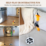 NEW Suction Cup Cat Toys for Indoor Cats Interactive Suction Cup Cat Wand Toy Feather Teaser for Indoor Cats & Kittens Multi Surface Base for Hands Free Play