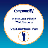NEW Sealed Compound W Wart Remover One Step Medicated Plantar Foot Pads- 20 Count - With Salicylic Acid, Maximum Strength, Effective Wart Removal, BB: 01/28