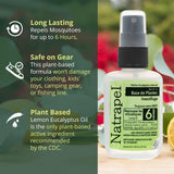 NEW Natrapel 6-Hour Mosquito, Tick and Insect Repellent Pump Spray, DEET-Free Lemon Eucalyptus, Long Lasting Bug Protection, Repel Insects, Best Full Coverage, TSA Approved, Airplane Travel Size, 37mL