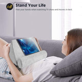 NEW iPad Stand - Lightweight Triangle Tablet Wedge, Portable for Bed, Floor, Desk, Sofa, Car (Gray)