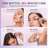NEW Sealed Organic Castor Oil Roll-On with Rose Quartz Roller Ball – 100% Castor Oil Organic Cold Pressed, Mess-Free Castor Oil Roller for Hair, Eyebrows, Skin, and Body Moisturizing (Pure-2 Pack)