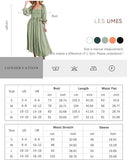NEW Les umes Womens Summer Half Ruffle Lantern Sleeve Dress with Belt Ladies Casual Multi Wear Maxi Elegant Dresses, Sz S, Retails $49+