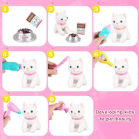 NEW Aomola Pet Care Pretend Veterinarian Toy with interactive kitten, cage & accessories