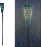 NEW 2-Pack Porcelain 48" Tall Torch Solar Pathway Lights, LED Outdoor Waterproof Garden Stake Light - Landscape Garden Light Decor for Yard, Lawn, Patio, Walkway, Backyard, Porch, Driveway