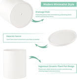 NEW Retails $50, Mozing Ceramic Plant Pots Indoor - Garden Planter Pot for Planting - Modern Flower Pots with Drainage Hole for Home & Office Decor (Small Frosted Surface)