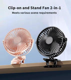 NEW Compact Clip on Fan USB Rechargeable, 5000mAh 6 Inches Portable Personal Fan for Outdoors, Baby Stroller, Car Seat, Gym - Black