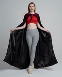 NEW LuckyMjmy Women's Velvet Cloak Renaissance Wedding Cape Red Wine Lined with Black Satin Full Lined, Retails $43