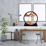 NEW E-feilai Moving Sand Art Picture for Gift, Quicksand Painting for Kids, 3D Dynamic Round Sand Art Liquid Motion, Deep Sea Sand Painting Artistic Sandscape for Home and Office Desktop Decor (Orange, 7'')