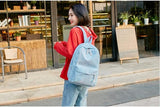 NEW School Backpack Corduroy Back pack Teen Boys Girls Simple Book Bag Middle High School College Lightweight Daypack, Light Blue