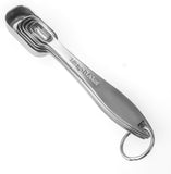 NEW Accurate 18/8 Stainless Steel Measuring Spoons, Heavy Duty Good Handle Set of 6 Measuring Spoon with Ring Connector, Silver