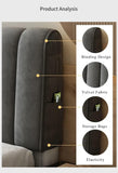 NEW Retails $190, Bed Headboard Cover High Grade All-Inclusive Headboard Cover Soft Thicken Velvet Quilted Headboard Slipcover Short Plush Quilting Head Cover -grey- 180cm (71inch)