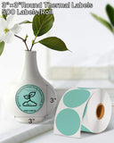 Retails $28+ NEW 3 Inch Round Thermal Label Stickers, Self-Adhesive Circle Direct Thermal Labels, Multi-Purpose Blank Sticker Labels for DIY Design, Roll of 500 Labels, Green/Teal