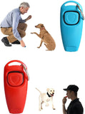 NEW Portable Dog Training Clickers and Whistle in One Stop Barking Training Tool Pet Supplies for Dog Cats Puppy Birds Horses (BLACK)
