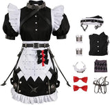 NEW Retails $100, Vaianie Ellen Joe Cosplay Costume Game Costume Women Maid Dress Uniform Girls Apron Outfits Halloween Carnival Costume, Full Set, No Tail, Sz L, Fits Medium