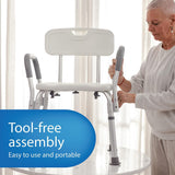 NEW Medline Shower Chair Bath Seat with Padded Armrests and Back, Great for Bathtubs, Supports up to 350 lbs, Retails $94