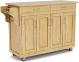 NEW IN BOX! Retails $800 Home Styles Mobile Create-a-Cart Natural Finish Four Door Cabinet Kitchen Cart with Cherry Wood Top (MISSING TOP) Adjustable Shelving
