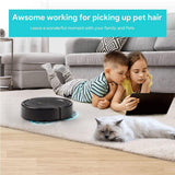 NEW Battery Operated Mini Robot Vacuum Cleaner, Sweeping Robot, Ultra Slim Quiet, Cleans Hard Floors, low pile carpet, WHITE