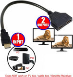 NEW Cablecc HDMI Male to 2 HDMI Female 1 In 2 Out Splitter Cable Adapter Converter