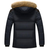 chouyatou Men's Winter Removable Hooded Frost-Fighter Sherpa Lined Midi Packable Parka Jackets, Navy, Fits like Men's Small