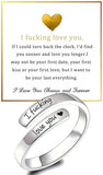 NEW I F♡cking Love You Ring For Women, Hope Rings Adjustable Stainless Steel Silver Promise Jewelry Gift, Includes Verse Card