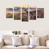 NEW ArtHome 5 Panel Deer Canvas Print Painting Wall Art Home Decor (12''x18''x2+12''x24''x2+12''x36''x1) - Retails $89+