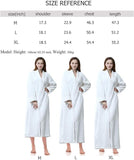 NEW Long Full Zip Fleece Bath Robe for Women Zipper Spa Bathrobe Flannel Nightgown Housecoat, White, Sz L, Retails $49+